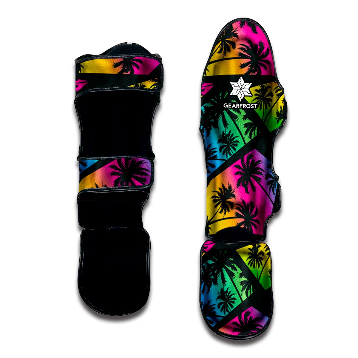 EDM Beach Palm Tree Pattern Print Muay Thai Shin Guard