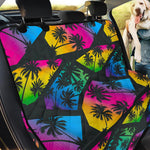 EDM Beach Palm Tree Pattern Print Pet Car Back Seat Cover