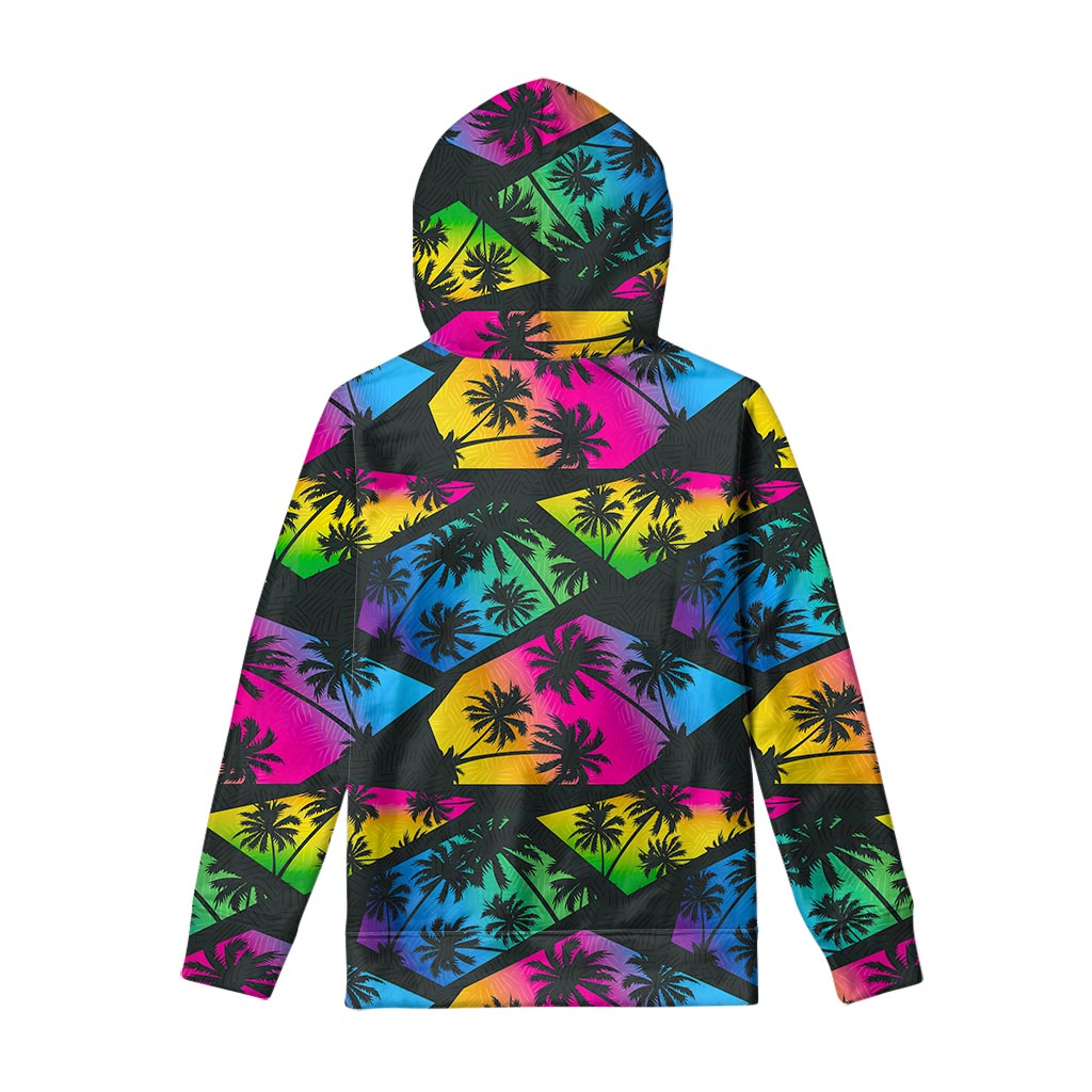 EDM Beach Palm Tree Pattern Print Pullover Hoodie