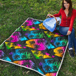 EDM Beach Palm Tree Pattern Print Quilt