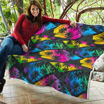 EDM Beach Palm Tree Pattern Print Quilt