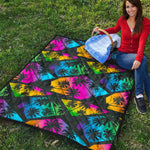 EDM Beach Palm Tree Pattern Print Quilt