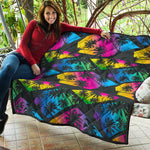 EDM Beach Palm Tree Pattern Print Quilt