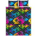 EDM Beach Palm Tree Pattern Print Quilt Bed Set