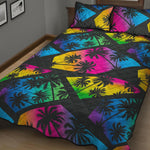 EDM Beach Palm Tree Pattern Print Quilt Bed Set