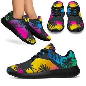 EDM Beach Palm Tree Pattern Print Sport Shoes GearFrost