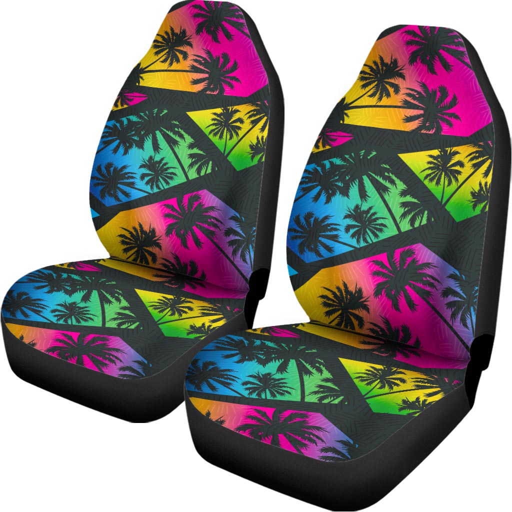 EDM Beach Palm Tree Pattern Print Universal Fit Car Seat Covers