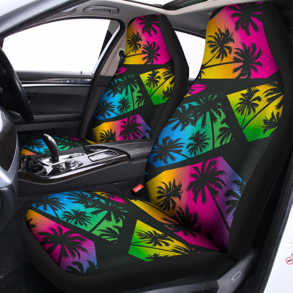 EDM Beach Palm Tree Pattern Print Universal Fit Car Seat Covers