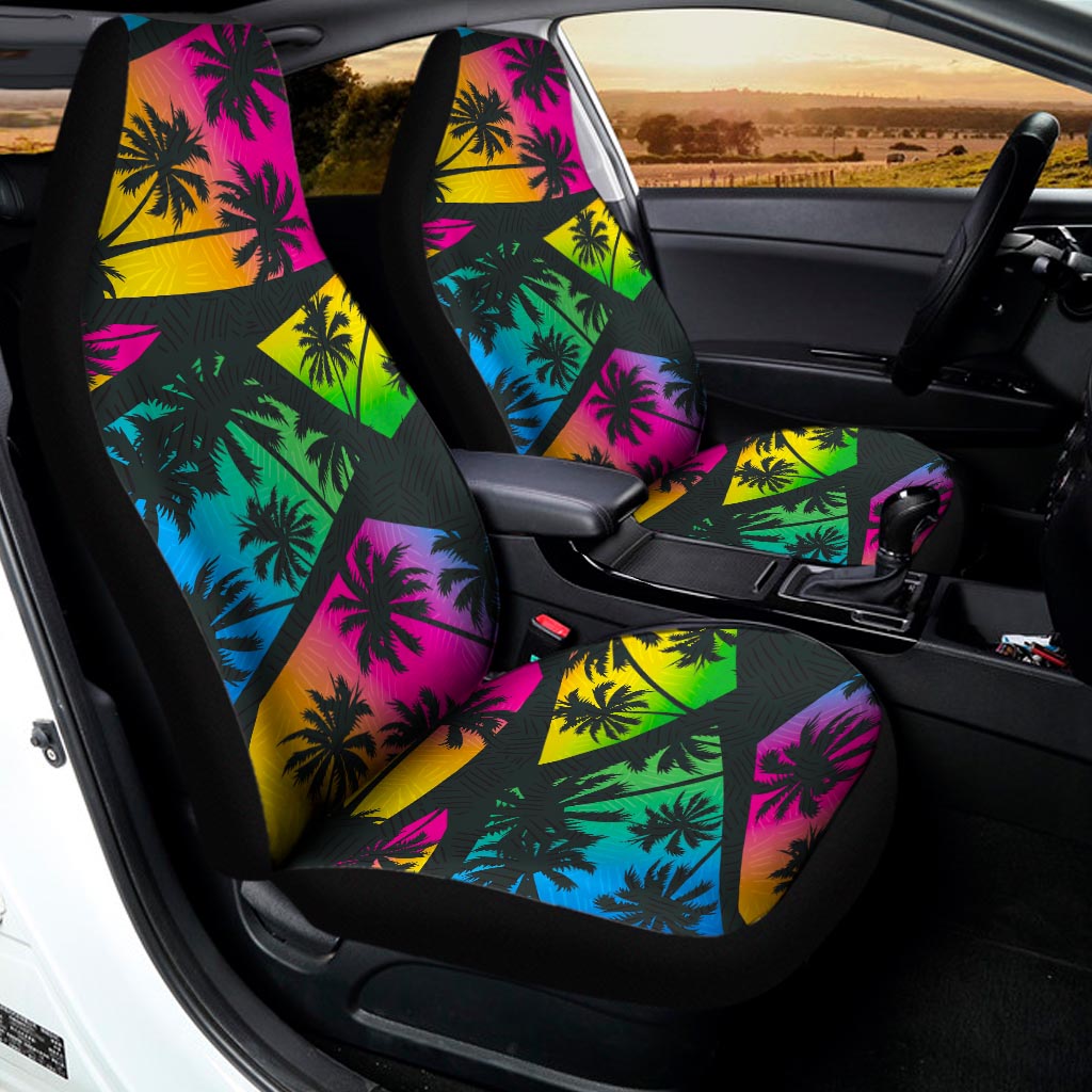 EDM Beach Palm Tree Pattern Print Universal Fit Car Seat Covers