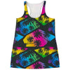 EDM Beach Palm Tree Pattern Print Women's Racerback Tank Top