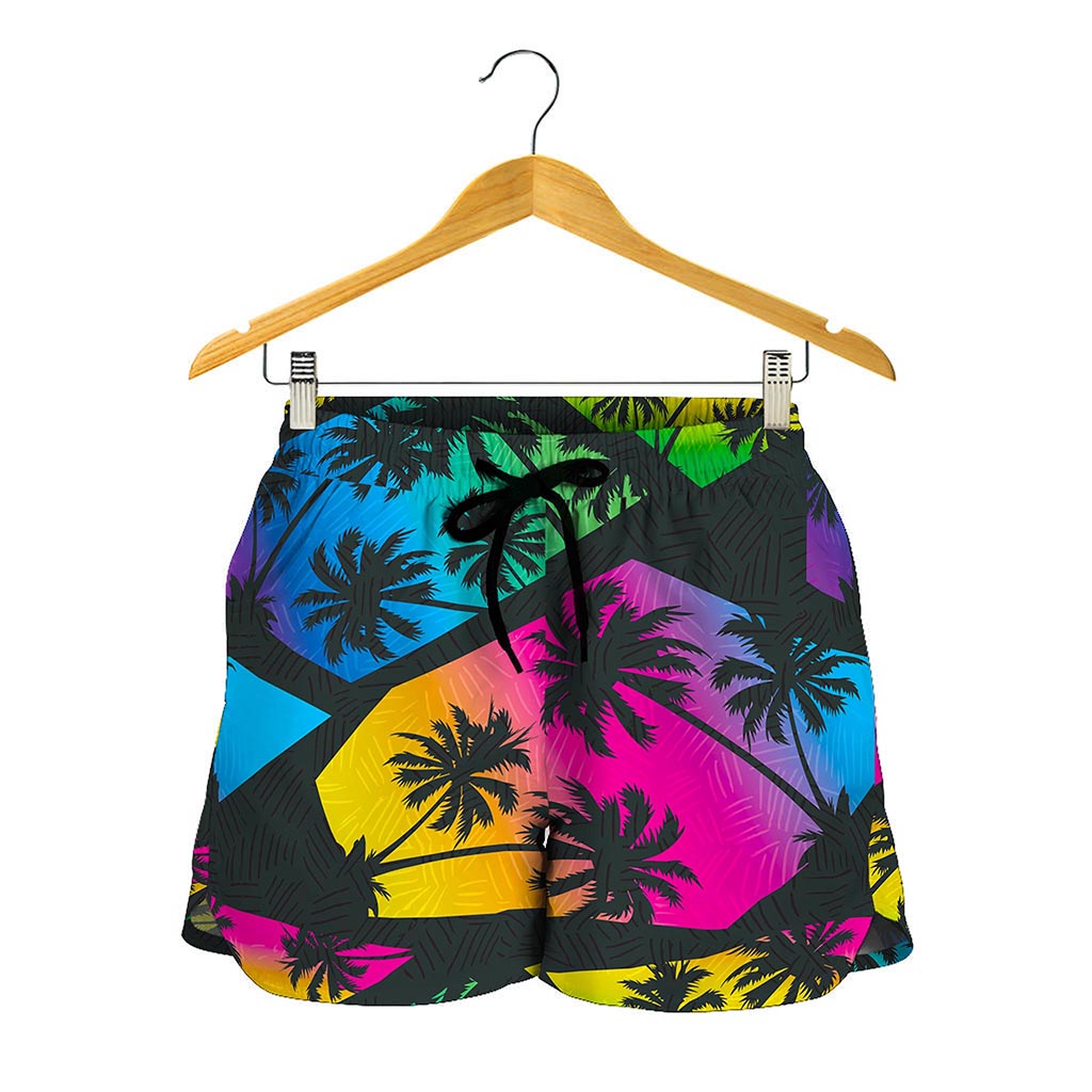 EDM Beach Palm Tree Pattern Print Women's Shorts