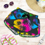 EDM Beach Palm Tree Pattern Print Women's Shorts