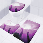 EDM Party In Nightclub Print 3 Piece Bath Mat Set