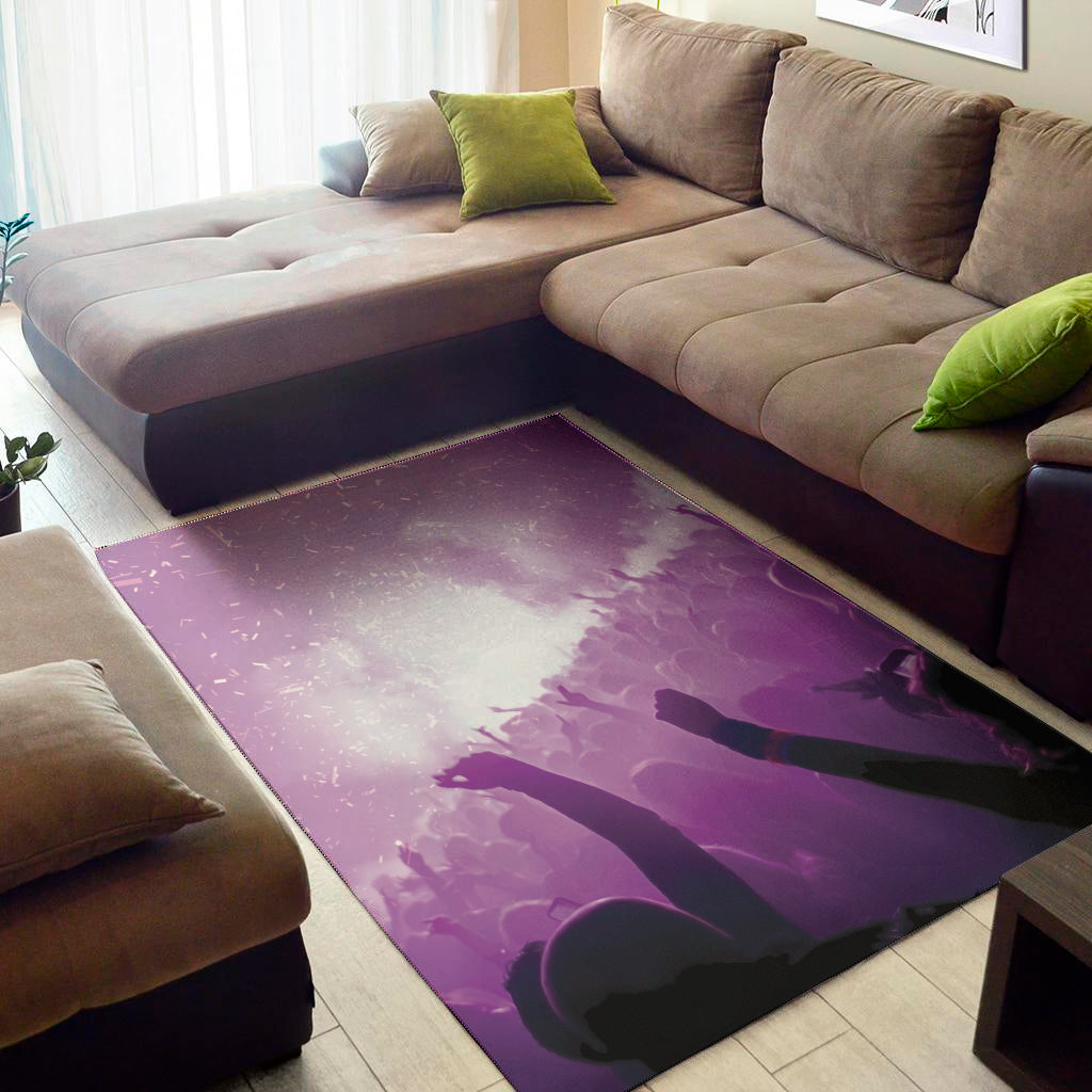 EDM Party In Nightclub Print Area Rug