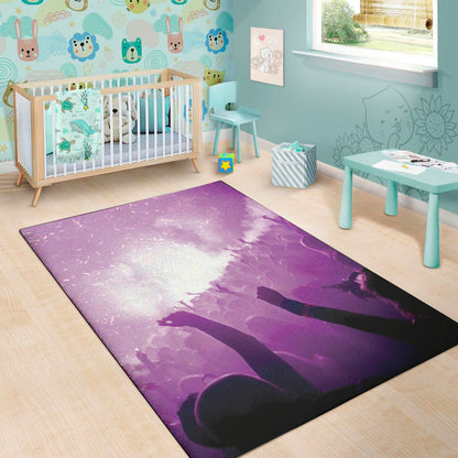 EDM Party In Nightclub Print Area Rug