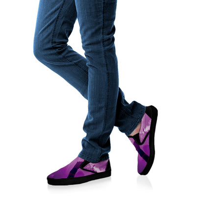 EDM Party In Nightclub Print Black Slip On Shoes