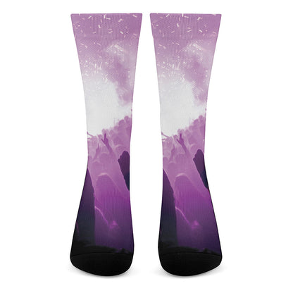 EDM Party In Nightclub Print Crew Socks