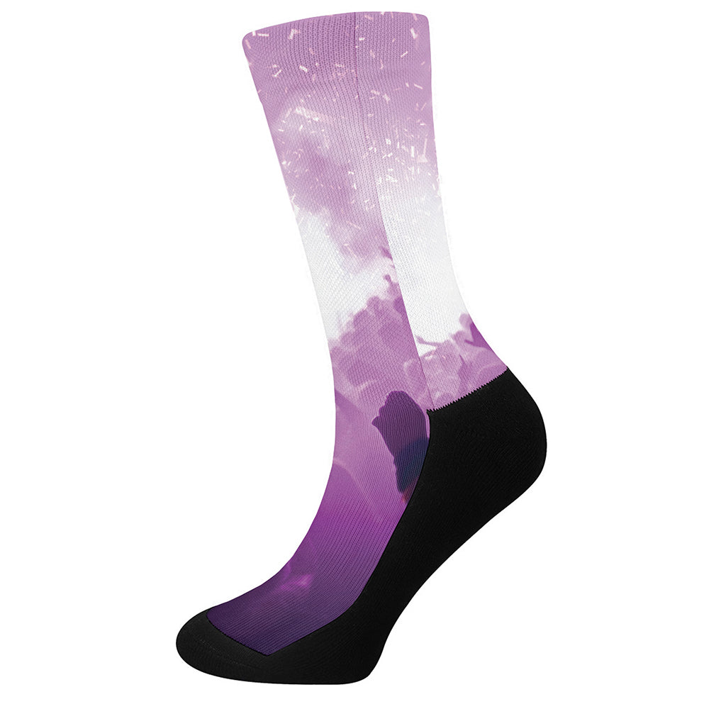 EDM Party In Nightclub Print Crew Socks