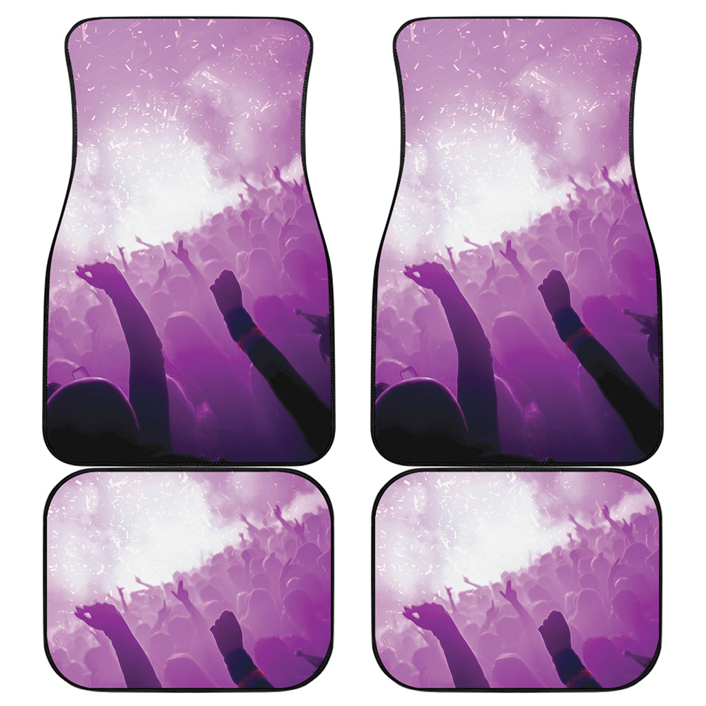 EDM Party In Nightclub Print Front and Back Car Floor Mats