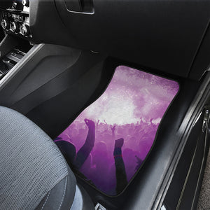 EDM Party In Nightclub Print Front and Back Car Floor Mats