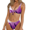 EDM Party In Nightclub Print Front Bow Tie Bikini