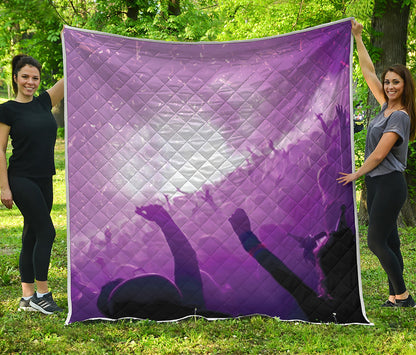 EDM Party In Nightclub Print Quilt