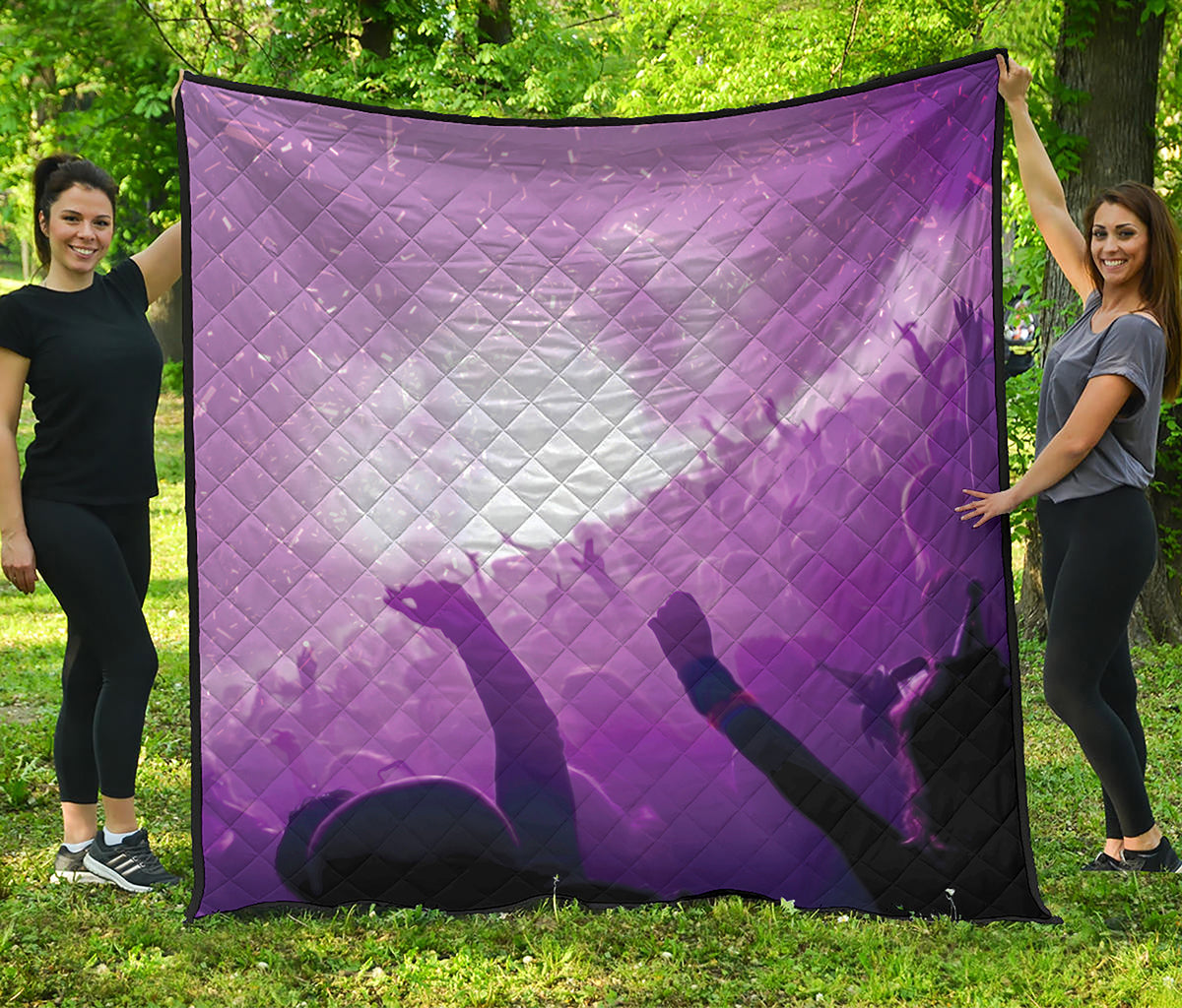 EDM Party In Nightclub Print Quilt