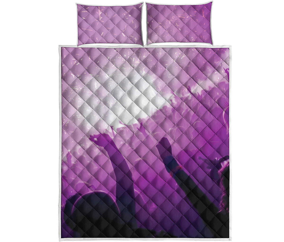 EDM Party In Nightclub Print Quilt Bed Set