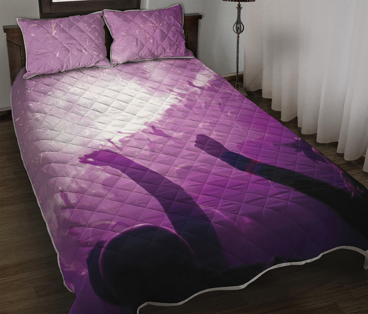 EDM Party In Nightclub Print Quilt Bed Set