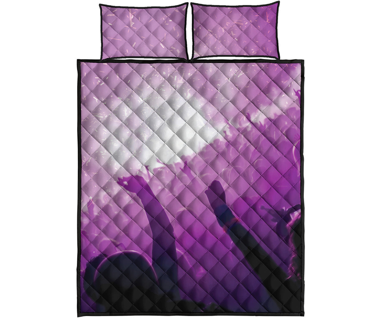 EDM Party In Nightclub Print Quilt Bed Set