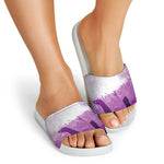 EDM Party In Nightclub Print White Slide Sandals