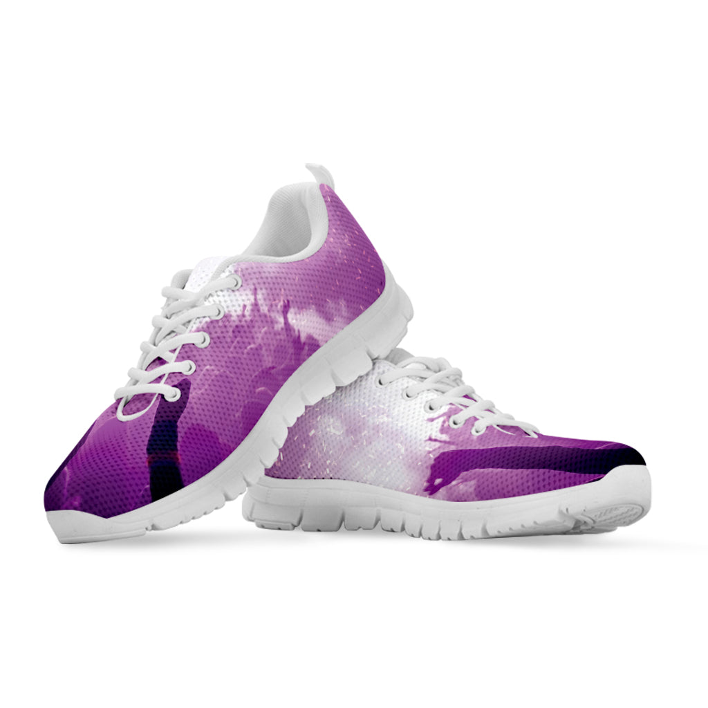 EDM Party In Nightclub Print White Sneakers
