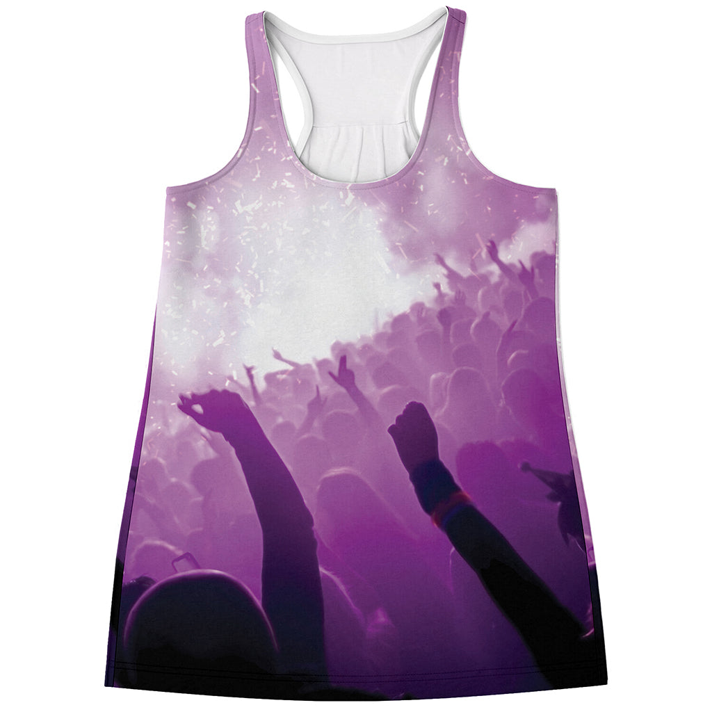 EDM Party In Nightclub Print Women's Racerback Tank Top
