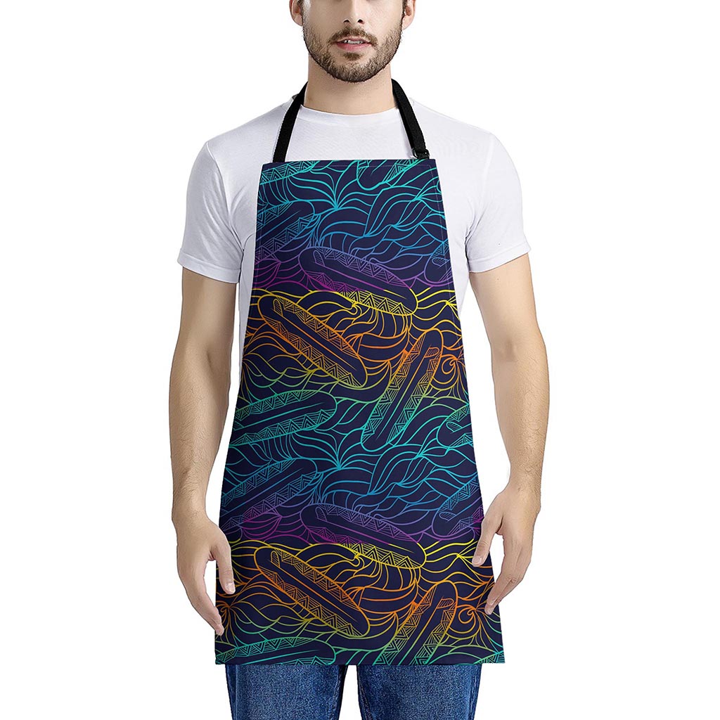 EDM Surfing Wave Pattern Print Apron