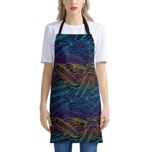 EDM Surfing Wave Pattern Print Apron