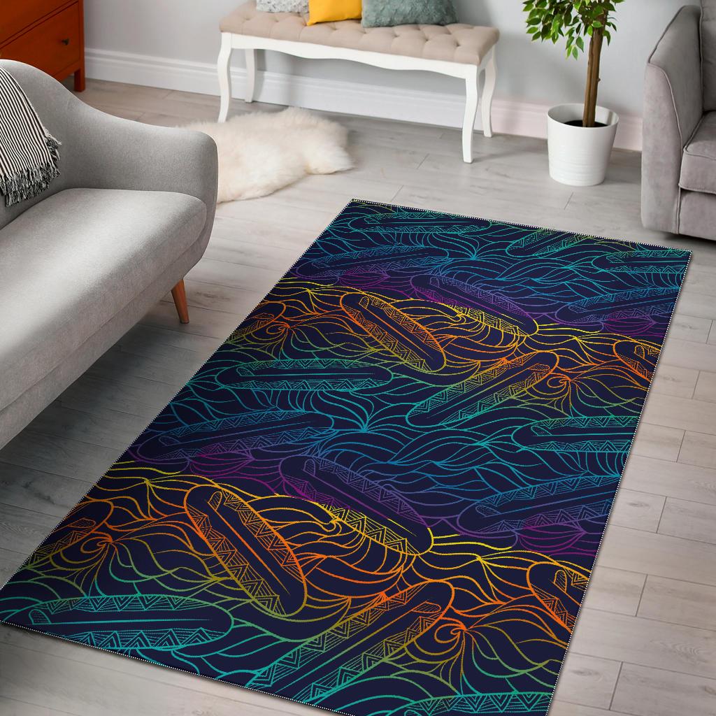 EDM Surfing Wave Pattern Print Area Rug GearFrost