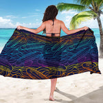 EDM Surfing Wave Pattern Print Beach Sarong Wrap