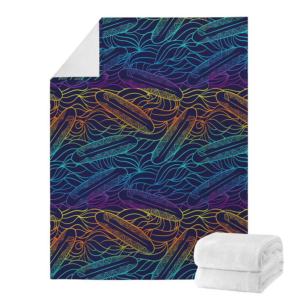 EDM Surfing Wave Pattern Print Blanket