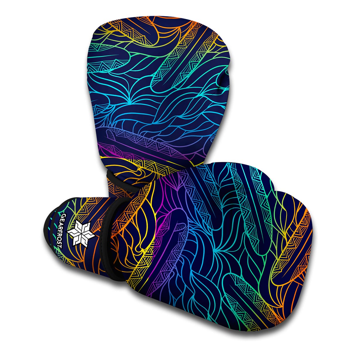 EDM Surfing Wave Pattern Print Boxing Gloves