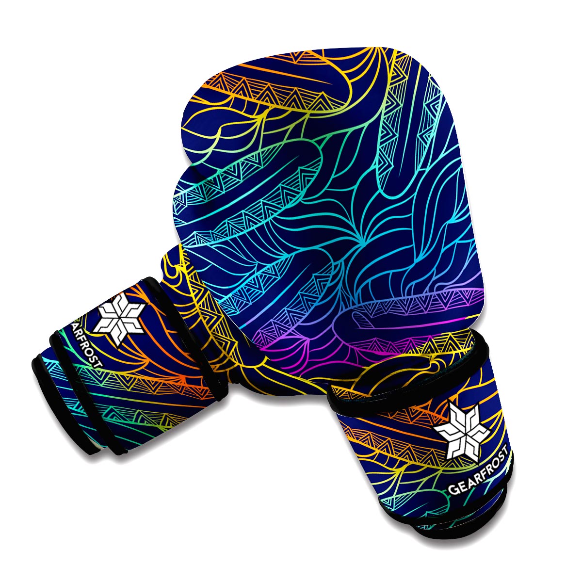 EDM Surfing Wave Pattern Print Boxing Gloves