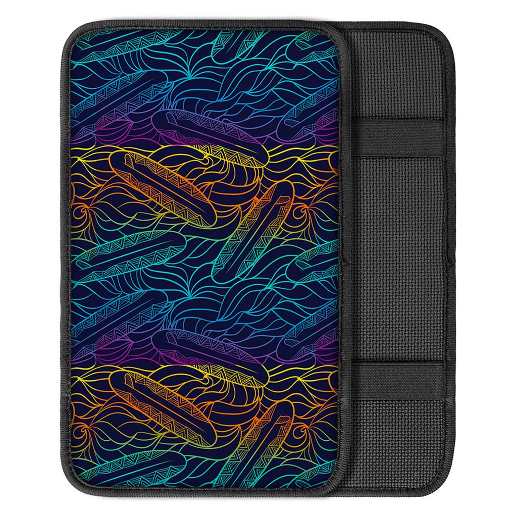 EDM Surfing Wave Pattern Print Car Center Console Cover