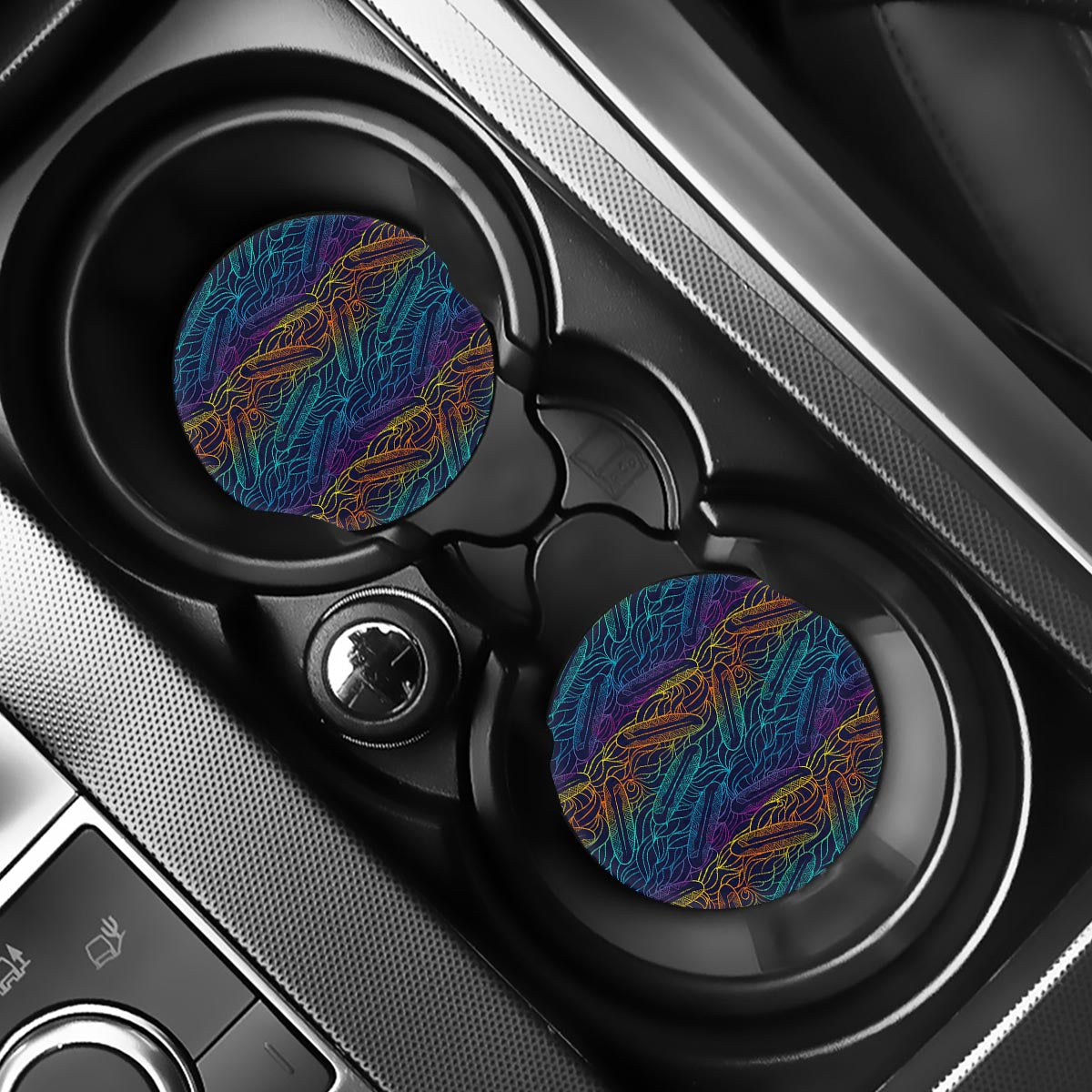 EDM Surfing Wave Pattern Print Car Coasters