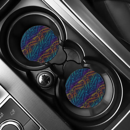 EDM Surfing Wave Pattern Print Car Coasters