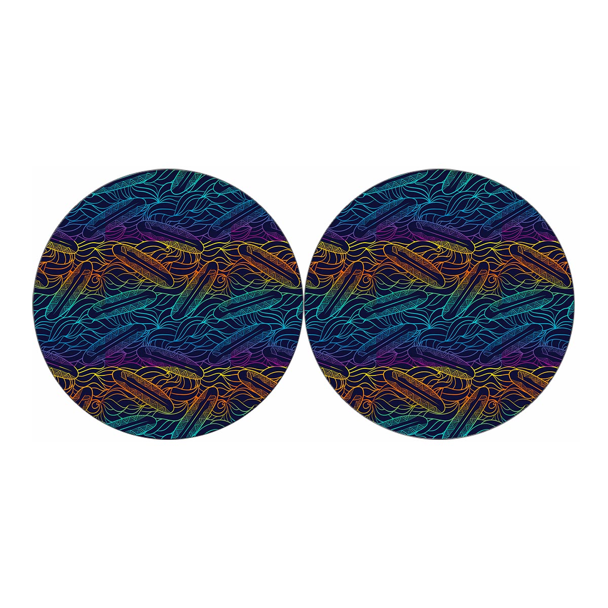 EDM Surfing Wave Pattern Print Car Coasters