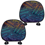 EDM Surfing Wave Pattern Print Car Headrest Covers