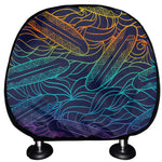 EDM Surfing Wave Pattern Print Car Headrest Covers