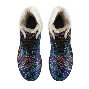 EDM Surfing Wave Pattern Print Comfy Boots GearFrost