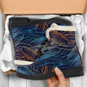 EDM Surfing Wave Pattern Print Comfy Boots GearFrost