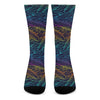 EDM Surfing Wave Pattern Print Crew Socks