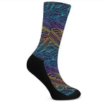 EDM Surfing Wave Pattern Print Crew Socks